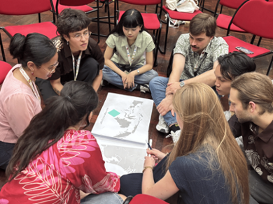 students in circle